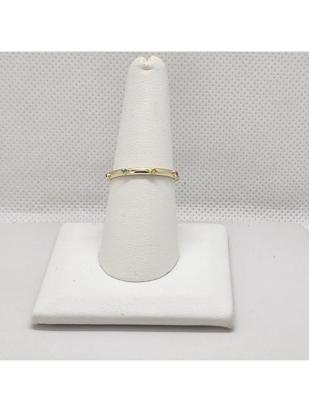 Brand New Sterling Silver 925 Multi Color Hearts Ring